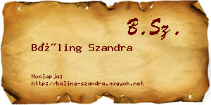 Báling Szandra névjegykártya